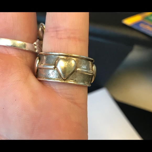Silver Heart Band Ring - Picture 3 of 4
